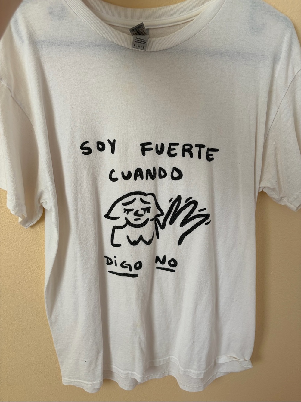 White Graphic Tee with Slogan - Women Shirts & Tops